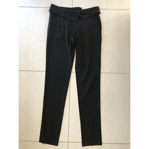 Veronica Beard Pants Foldover High Waist Slim Tapered Leg Stretch Crepe